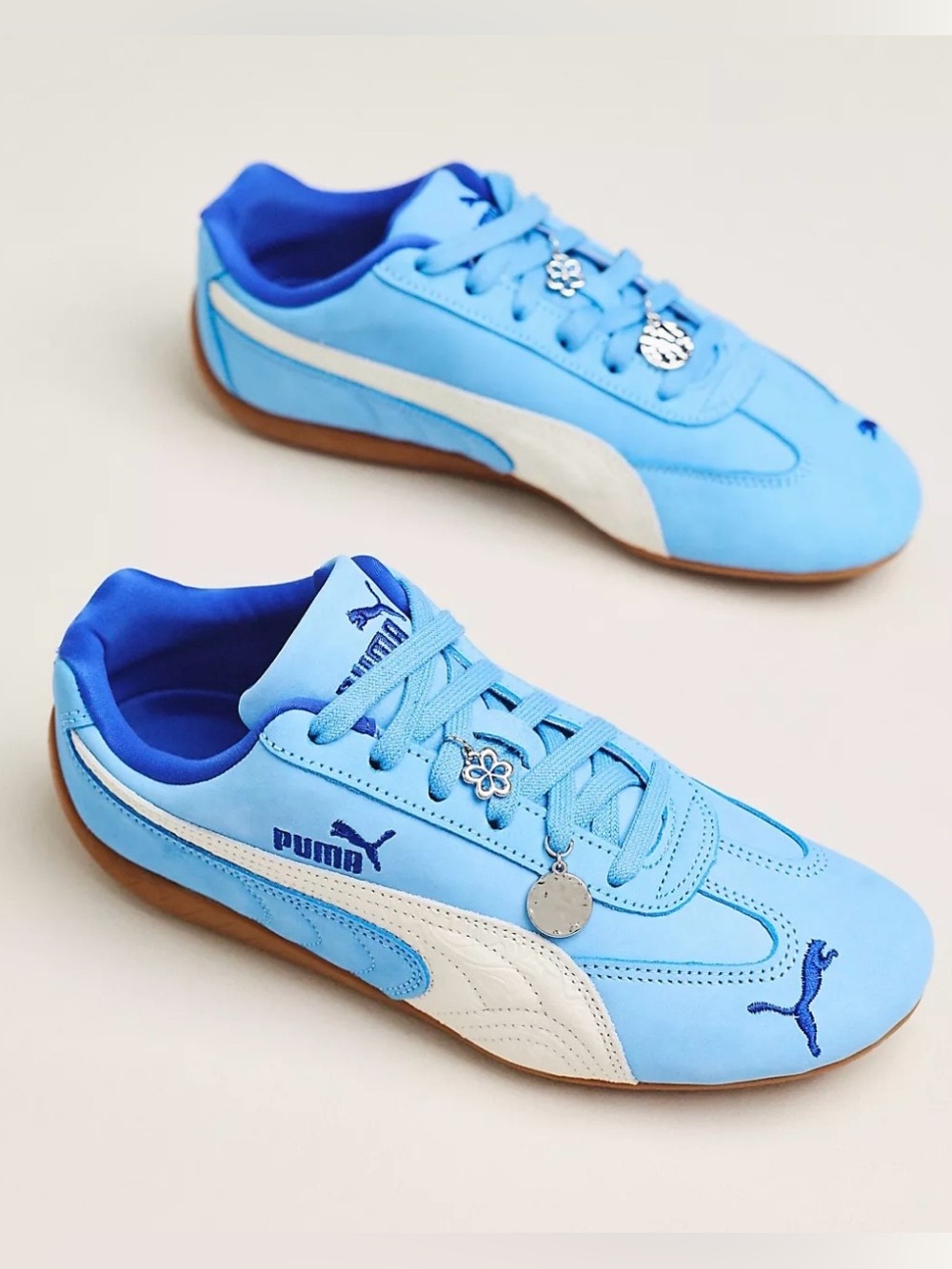 Puma Exclusive Lt Blue Leather Speedcat with Royal Blue Accents by Anthropology - Picture 2 of 8